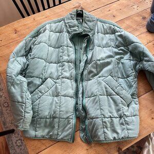 Free People Dolman Quilted Knit Jacket, seafoam, size small